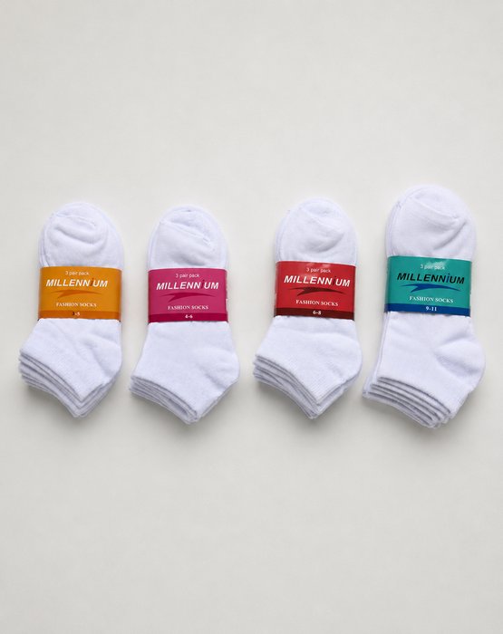 White Ankle Socks (pack of 3 sets)